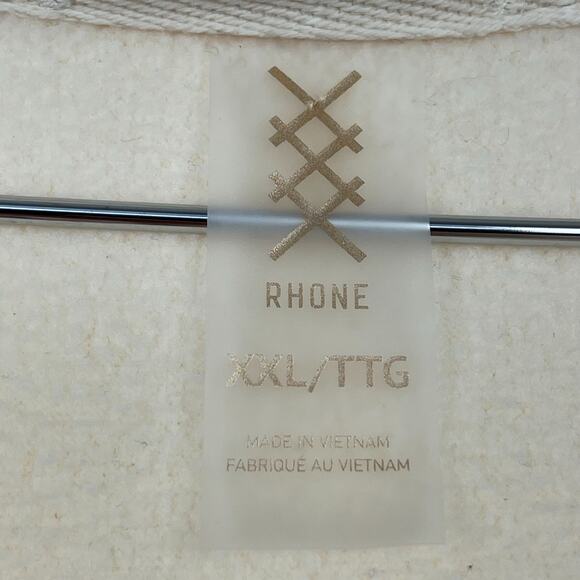 Rhone Aloft Fleece Full Zip Hoodie Cream Size XXL Soft Relaxed Fit NEW - Picture 4 of 11